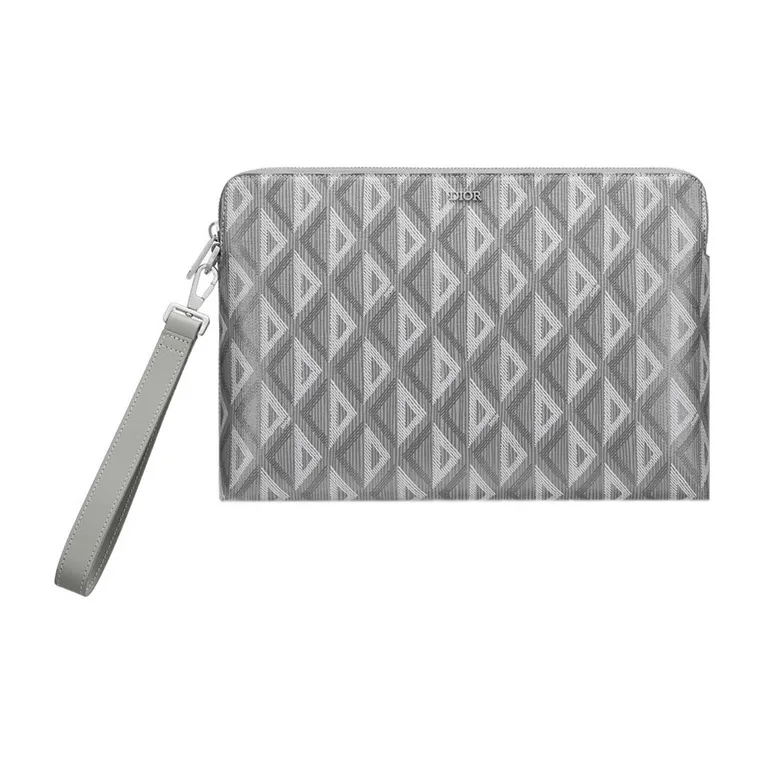 DIOR Canvas With Leather Clutches Handbags Regular Men's Gray-0