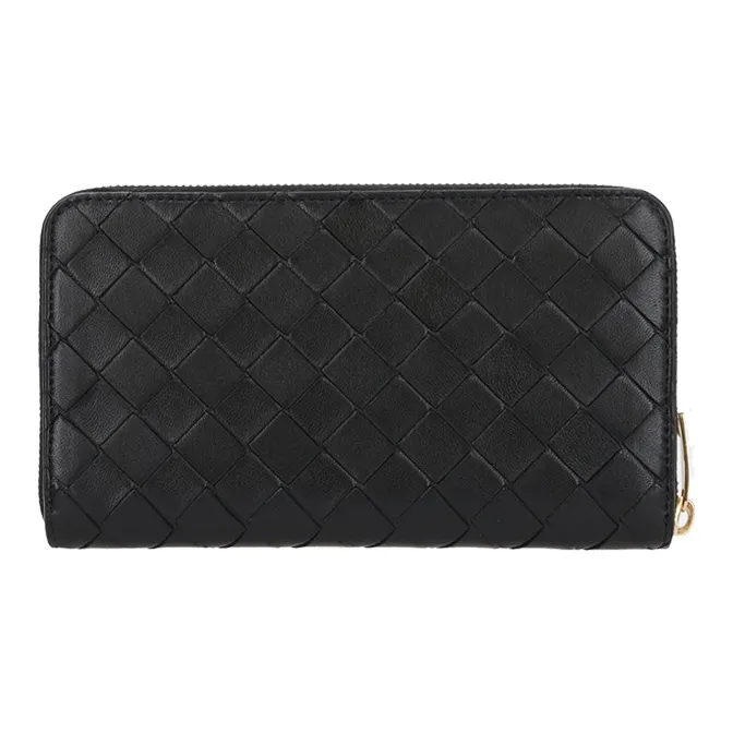Bottega Veneta Leather Clutches Wallets Women's Black-4