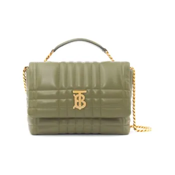 Burberry Lola Lola Bag Lambskin Handbag Shoulder Bag Crossbody Bag Women's Dark Green