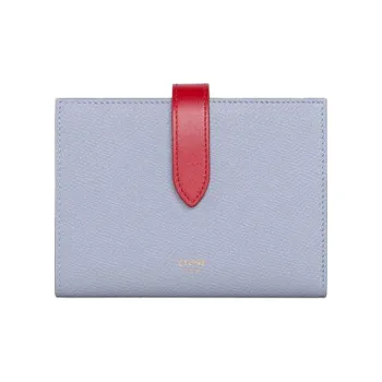 CELINE Cow Leather Wallet Unisex Arctic Blue