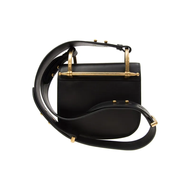 PRADA Cow Leather Shoulder Bag Crossbody Bag Women's Black-2