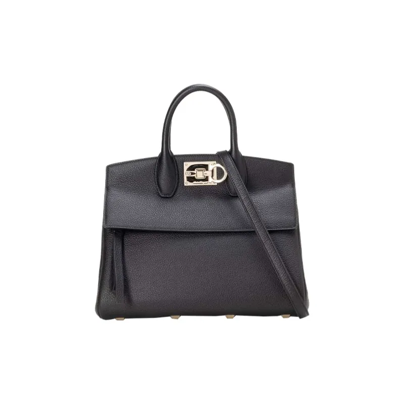 FERRAGAMO Calfskin Handbag, Crossbody Bag Regular Women's Black-1