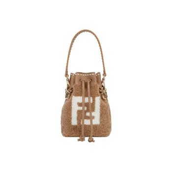 FENDI Mon Tresor Sheepskin Bucket Bags Shoulder Bag Crossbody Bag Handbag Mini Women's Brown