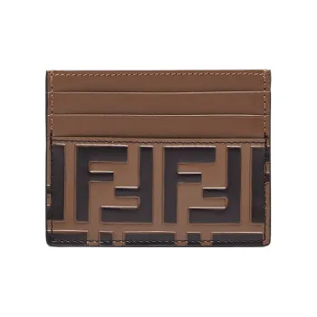 FENDI Calfskin Card Holder Card Holder Women's Brown