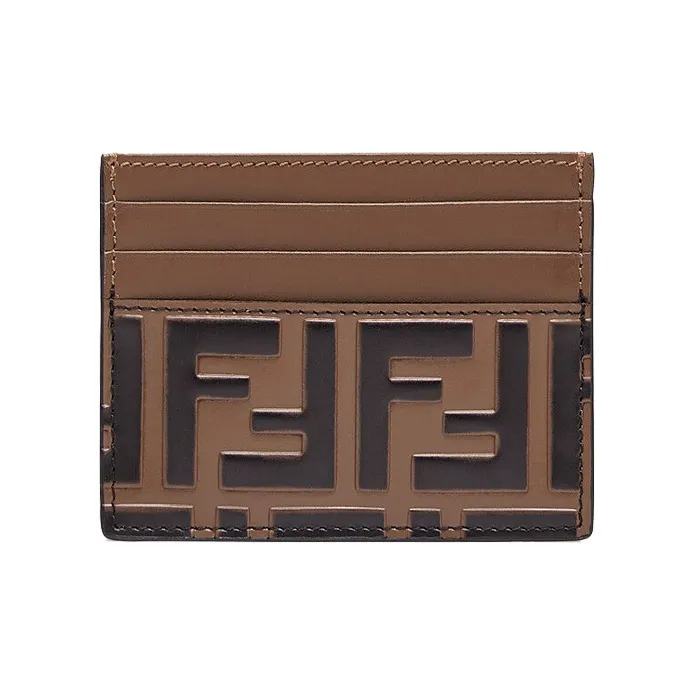 FENDI Calfskin Card Holder Card Holder Women's Brown-0