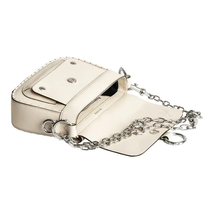Zadig & Voltaire Smooth Calf Leather Shoulder Bag Crossbody Bag Women's White-3