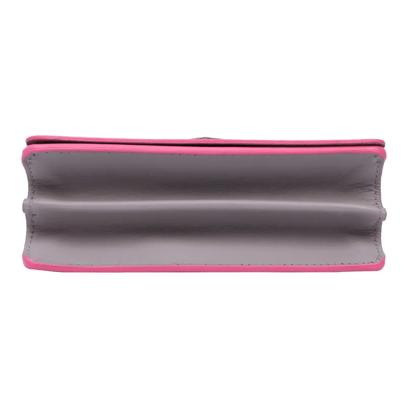 Furla Delizia Leather Small Square Bag, Crossbody Bag Mini Women's Pink-4
