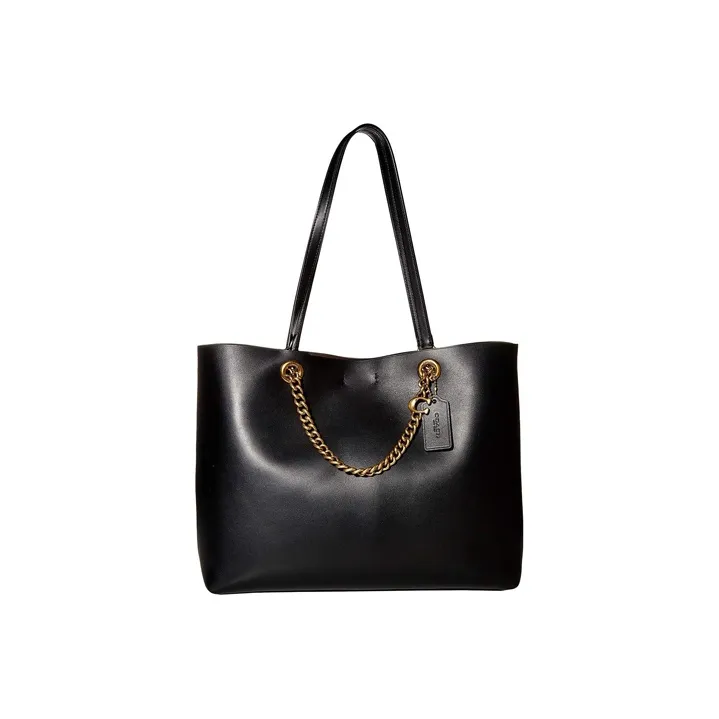 COACH Convertible Tote Cow Leather Tote Bag Shopping Bag Handbag Shoulder Bag Women's Black-0