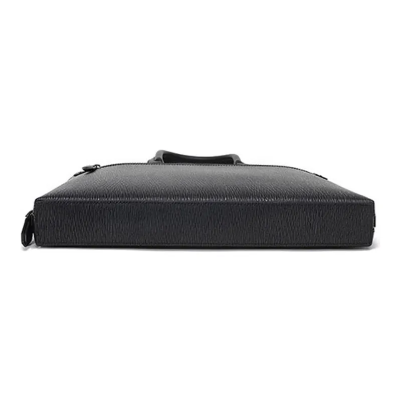 FERRAGAMO Cow Leather Shoulder Bag Men's Gray Black-4