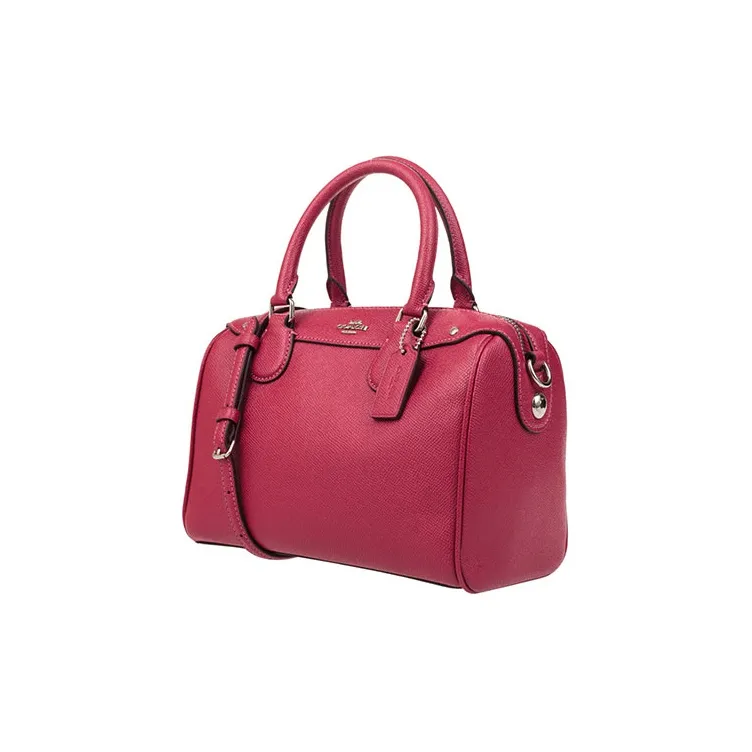 COACH Bennett Leather Boston Bag, Handbag, Shoulder Bag, Crossbody Bag Mini Women's Red-3