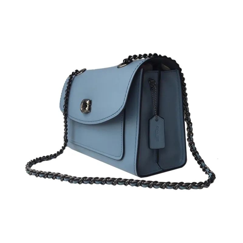 COACH Parker Leather Crossbody Bag Tubas Women's Blue-1