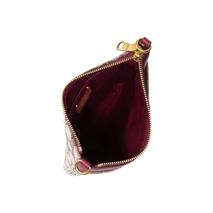 COACH Kitt Leather Shoulder Bag Crossbody Bag Small Size Women's Dark Reddish Purple-2