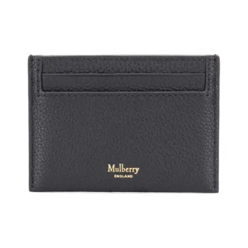 Mulberry Grained Leather Wallets Card Holders Women's Black