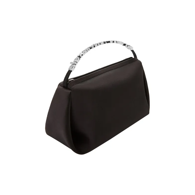 Alexander Wang Satin Clutch Handbag Trumpets Women's Black-1