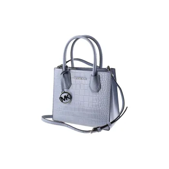 MICHAEL KORS Mercer Cow Leather Shoulder Bag, Crossbody Bag, Handbag Women's Aqua Blue
