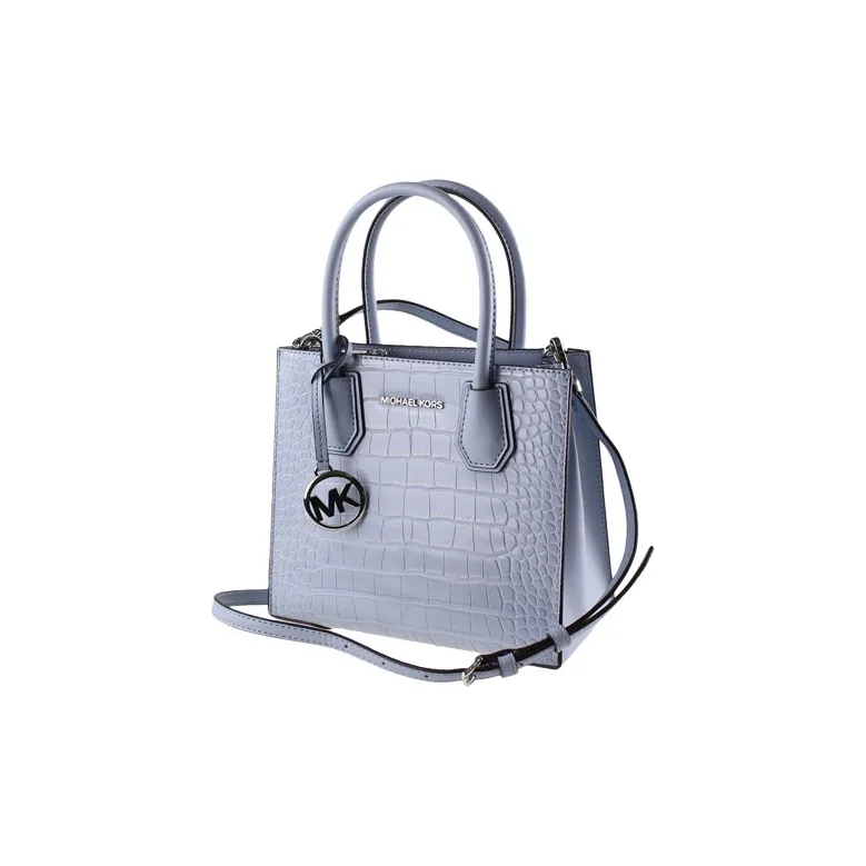 MICHAEL KORS Mercer Cow Leather Shoulder Bag, Crossbody Bag, Handbag Women's Aqua Blue-0