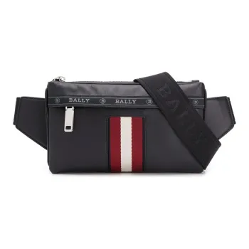 BALLY Cow Leather Fanny Pack Men's Black