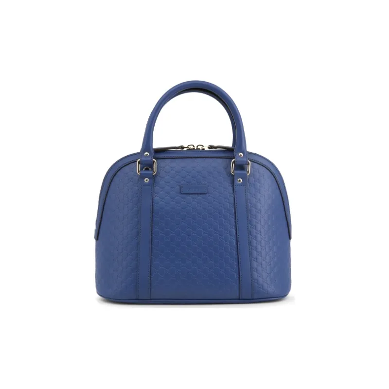 GUCCI Cow Leather Dome Bag, Shoulder Bag, Crossbody Bag, Handbag Medium Size Women's Blue-0