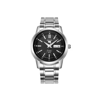 SEIKO Series 5 Automatic Mechanical Movement Stainless Steel Strap Watch Men's Watches Black Dial SNKM87J1