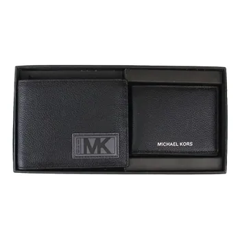 MICHAEL KORS Leather Card Holder Wallet Men's Black