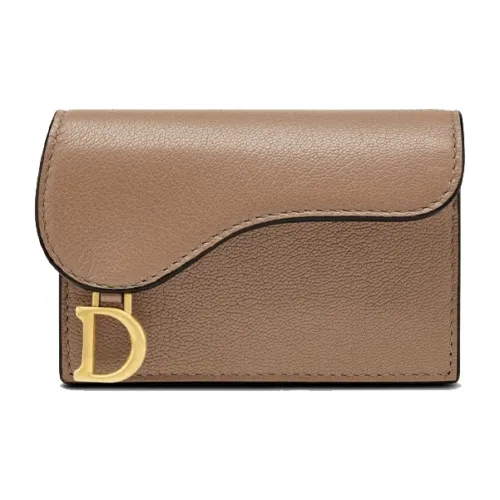 DIOR Leather Card Case Brown