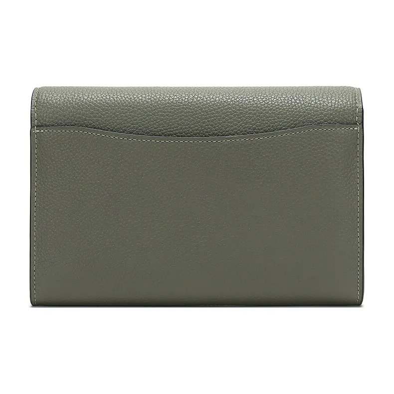 COACH Tabby Leather One Shoulder Crossbody Chain Bag Trumpets Women's Khaki Green-1