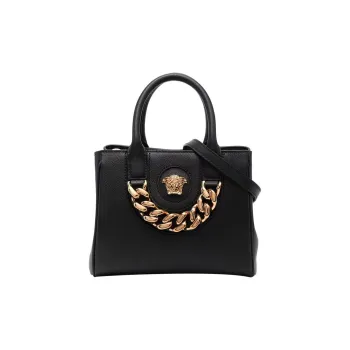 VERSACE Calfskin Tote Bag Shopping Bag Handbag Shoulder Bag Crossbody Bag Women's Black
