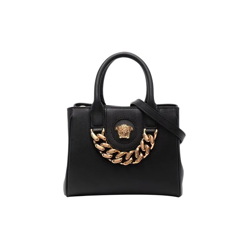 VERSACE Calfskin Tote Bag Shopping Bag Handbag Shoulder Bag Crossbody Bag Women's Black-0