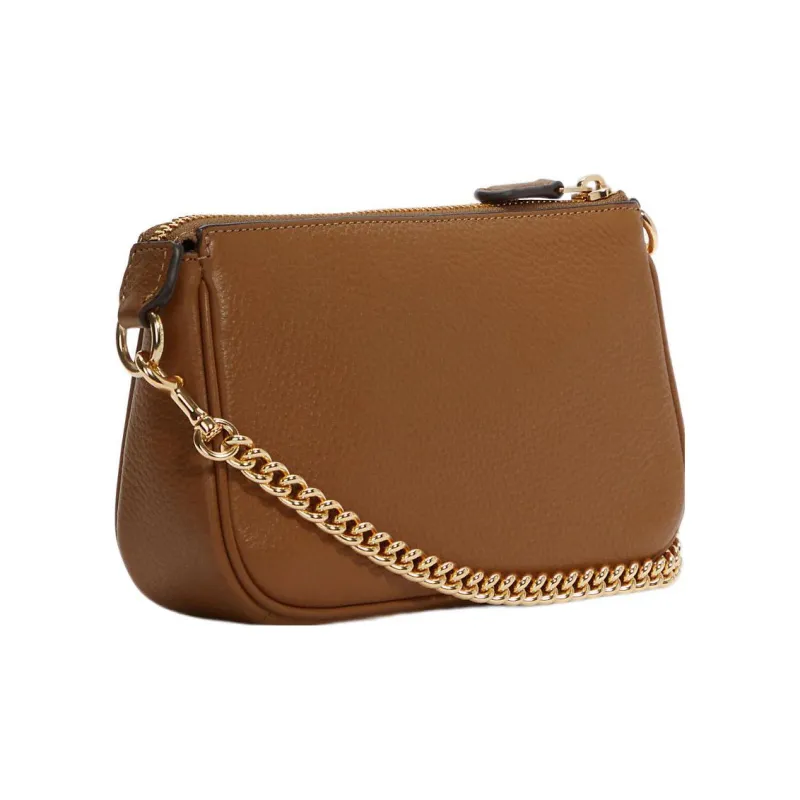 COACH Nolita Pebbled Leather Pochette, Shoulder Bag, Clutch Small Size Women's Earth Yellow-1