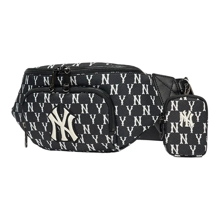 MLB Monogram Collection Polyester Combo Bag One Shoulder Crossbody Fanny Pack Regular Unisex Black-1