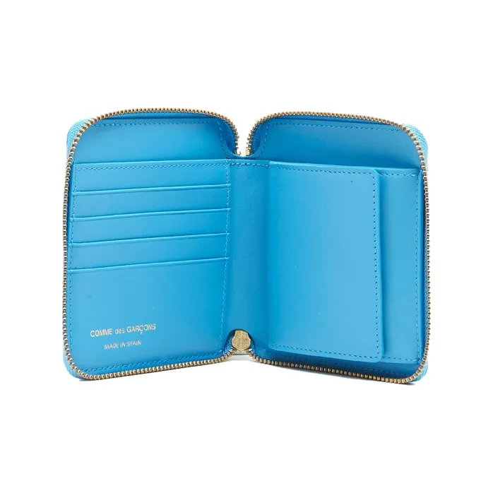 CDG Cow Leather Wallet Unisex Light Blue-1