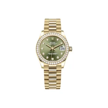 ROLEX Log Series Automatic Mechanical Movement Women's Watch 31mm Green Dial 18ct Gold Watch Case