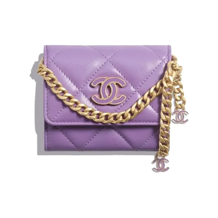 CHANEL Lambskin Clutch, Shoulder Bag, Crossbody Bag Women's Purple-0