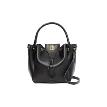 Burberry Leather Bucket Bag Handbag Crossbody Bag Shoulder Bag Regular Women's Black