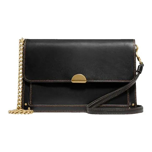 COACH Cow Leather Crossbody Bag Shoulder Bag Women's Black-0