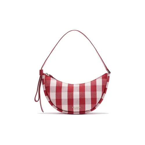 Kate Spade smile Hand Bag Shoulder bag Plaid Hand Bag Small Wmns Red/White