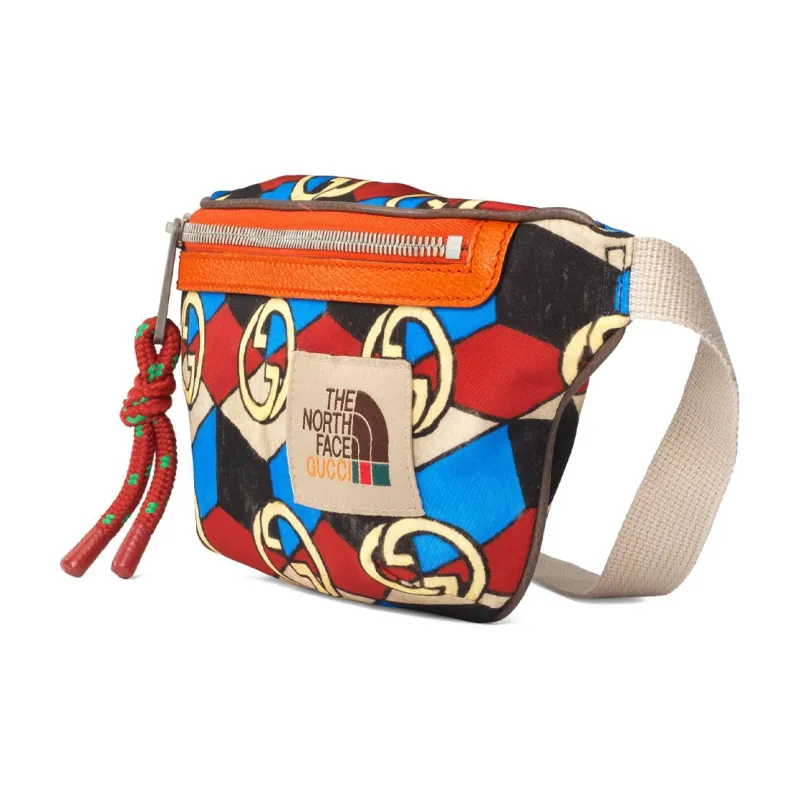 GUCCI The North Face Collaboration Nylon With Leather Sling Bag, Fanny Pack Unisex Multicolor-1