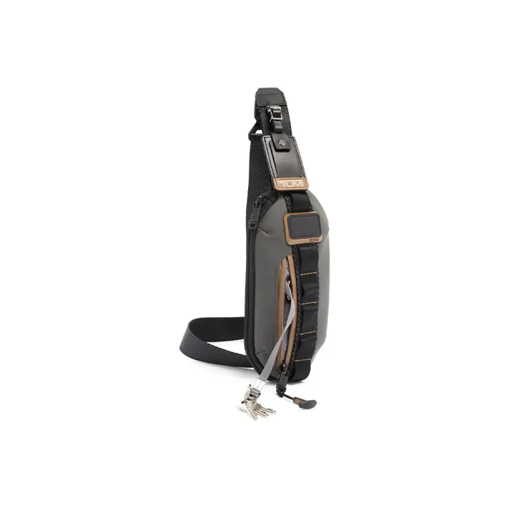 TUMI Alpha Fabric Sling Bag Unisex Stone Black-1