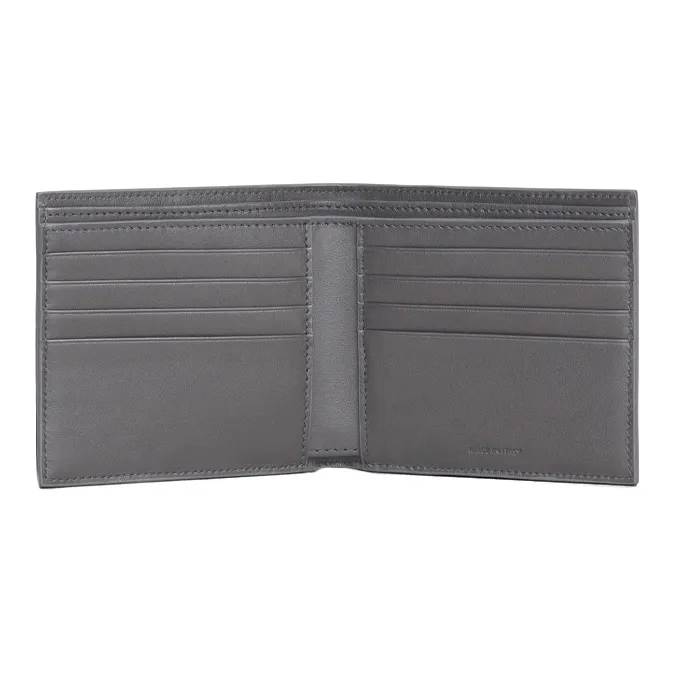 CELINE Grained Calfskin Wallet Men's Gray-3