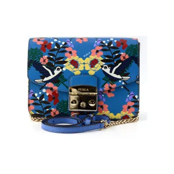 Furla Metropolis Collection Small Square Bag Shoulder Bag Women's Blue