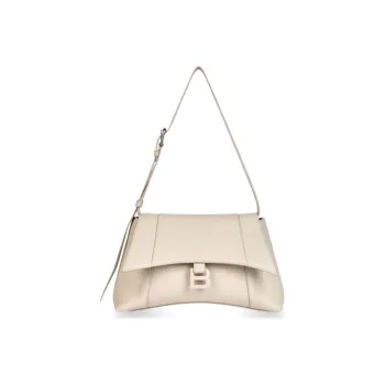 Balenciaga Downtown Smooth Calf Leather Shoulder Bag Crossbody Bag Small Size Women's Beige