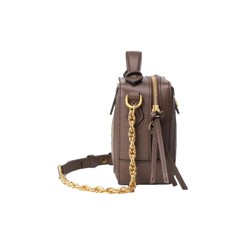 GUCCI Canvas With Leather Camera Bag, Box Bag, Handbag, Shoulder Bag, Crossbody Bag Mini Women's Ebony-3