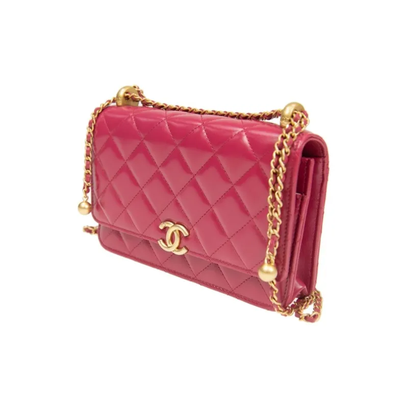 CHANEL WOC Calfskin & Metal Coin Purse Crossbody Bag Women's Pink-1