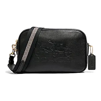 COACH Jes Leather Shoulder Bag Crossbody Bag Medium Size Women's Black