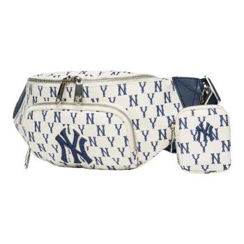 MLB Monogram Collection Polyester Combo Bag One Shoulder Crossbody Fanny Pack Regular Unisex Cream White