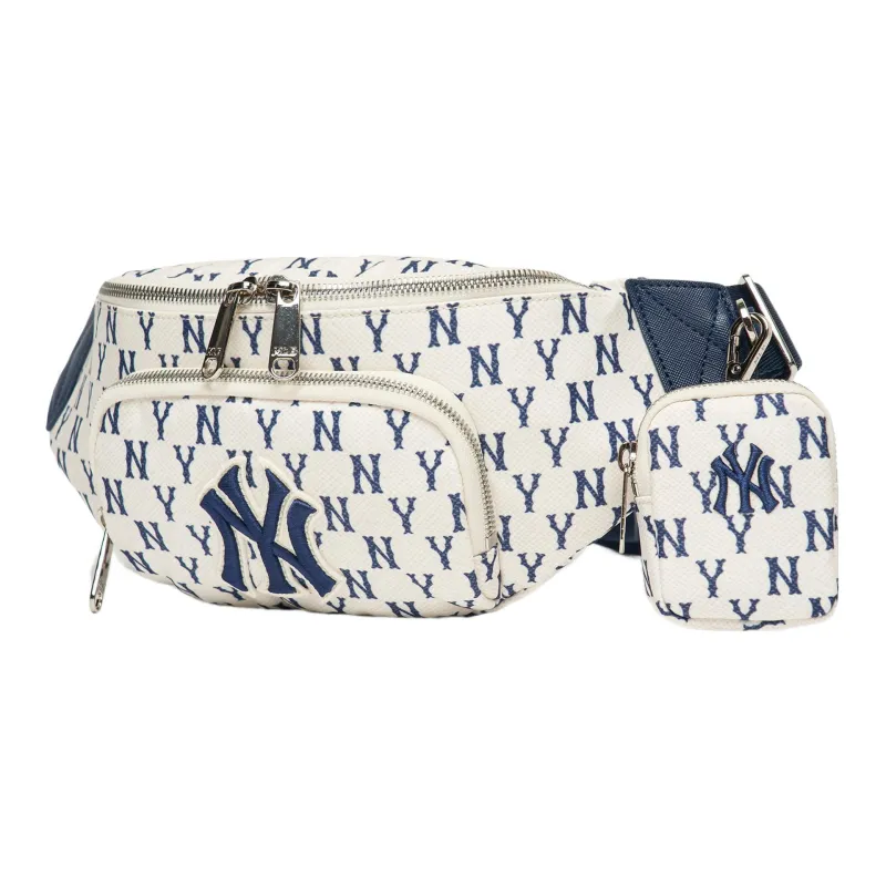 MLB Monogram Collection Polyester Combo Bag One Shoulder Crossbody Fanny Pack Regular Unisex Cream White-0