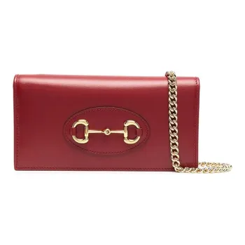 GUCCI Horsebit 1955 Leather WOC Small Crossbody Bag Shoulder Bag Crossbody Bag Small Size Women's Red