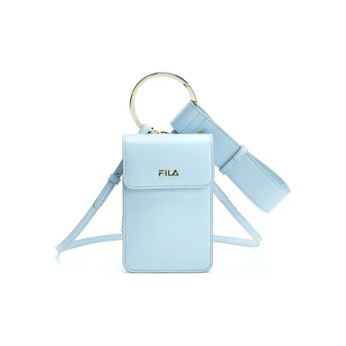 FILA PU Laminated Textile Clutch Shoulder Bag Women's Light Purple