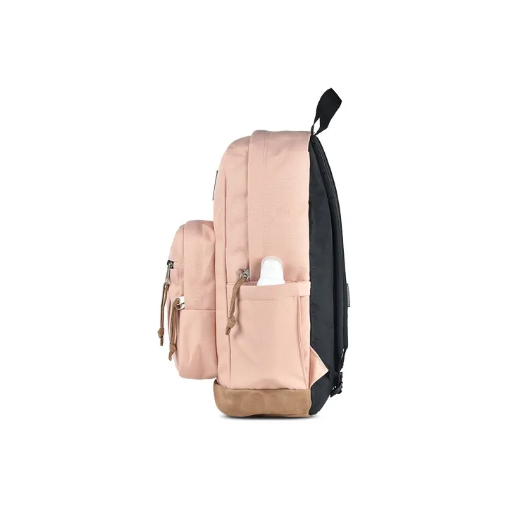 JanSport Leather Backpack Medium Size Unisex Beeswax Powder-2