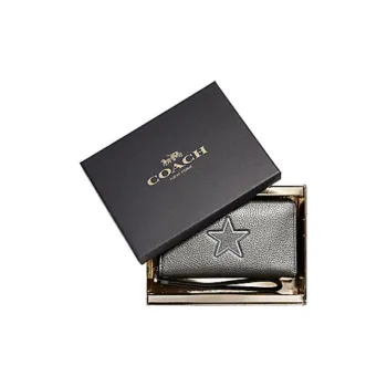 COACH Boxed Leather Clutch Wallet Card Holder Wrist Bag Gift Box Set Mini Women's